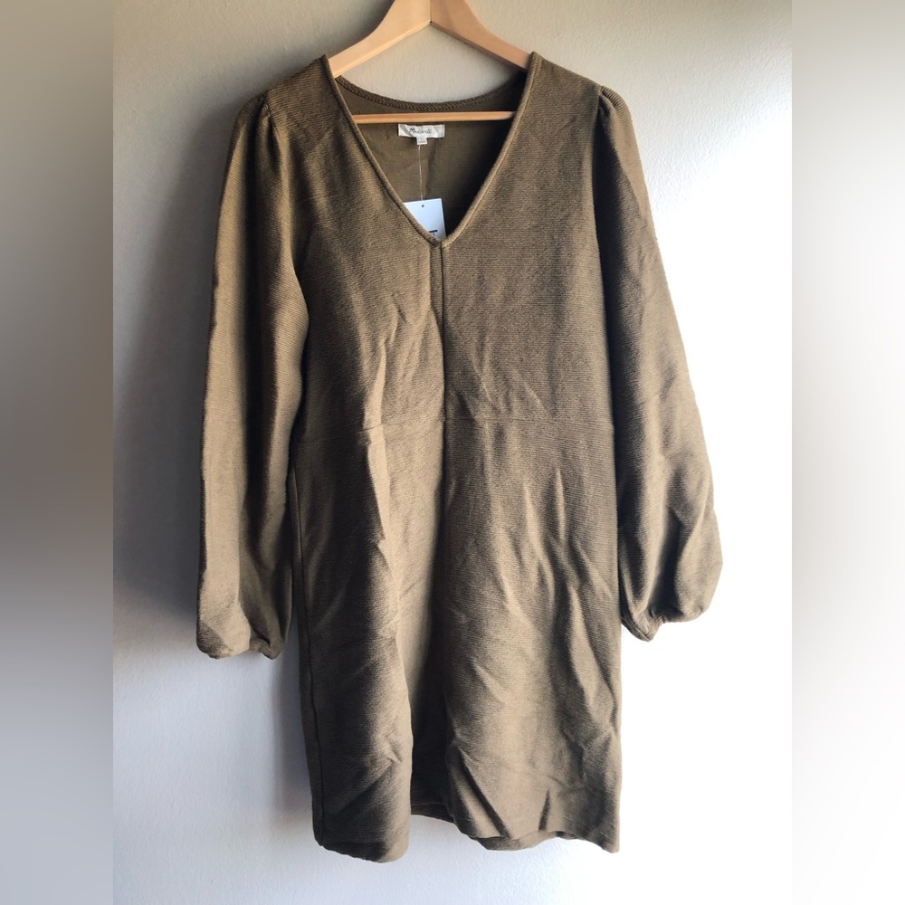 NEW Madewell Women’s Mid Puff Long Sleeve Sweater Dress Size Medium